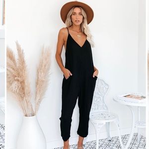 Vici Black Pocketed Jumpsuit